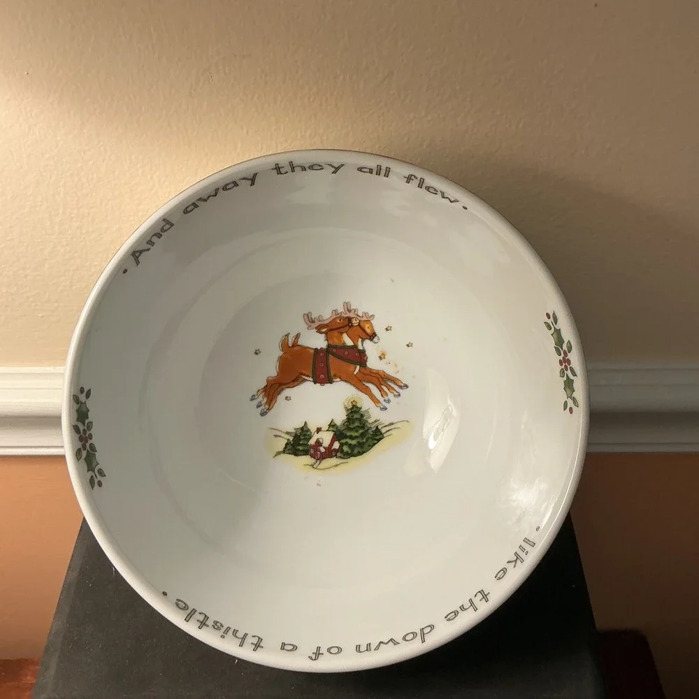 Portmeirion Studio Susan Winget A Christmas Story Reindeer Porcelain Bowl 7